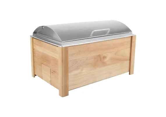 Μπαιν Μαρί με 1 δοχείο GN1/1 (6,5cm), με INOX καπάκι & ξύλινο πλαίσιο, 57x36.5x34cm WC-S02