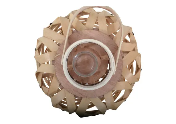 ΦΑΝΑΡΙ ΞΥΛΙΝΟ ΣΤΡΟΓΓΥΛΟ ΣΕ ΦΥΣΙΚΟ ΧΡΩΜΑ 30x30x39εκ. ANKOR 834419