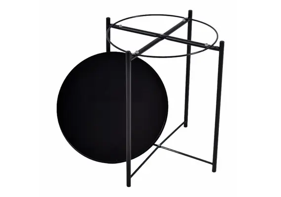 ΤΡΑΠΕΖΑΚΙ ΜΕΤΑΛΛΙΚΟ ΣΕ ΜΑΥΡΟ ΜΑΤ ΧΡΩΜΑ 42x42x52εκ. ANKOR 837205