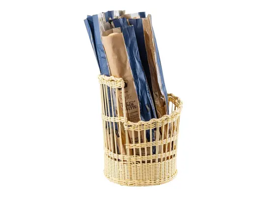 Καλάθι Rattan απο PP Handwoven, Μπαγκέτας, ανοιχτή απόχρωση, φ33xΥ41.5cm, TableCraft (TC) 12280