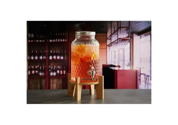 Διανεμητής Χυμού 5.6lt, με ξύλινη βάση Bamboo, Leone T3026