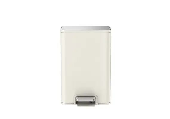 Κάδος απορριμμάτων με πεντάλ 13L, Inox ματ εκρού, με προστασία δαχτυλ. αποτ, απαλό κλείσιμο 28.1x24.4xΥ42.6cm, EKO EK9161P-13L-VNS