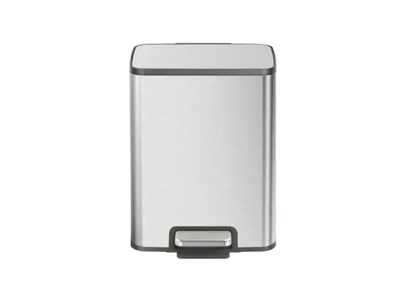 Κάδος απορριμμάτων με πεντάλ 13L, Inox ματ, με προστασία δαχτυλ. αποτ, απαλό κλείσιμο, 28.1x24.4xΥ42.6cm EKO EK9161-13L-MMT