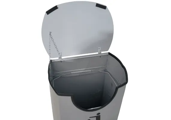 Κάδος Απορριμάτων 70lt Οβάλ 45x30x85cm απο Γλανισμένη Λαμαρίνα χρώμα γκρί ανοιχτό RAL7035 40.20.067