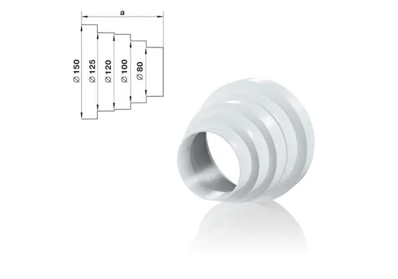 Μειωτήρας πλαστικός Φ80 - 150mm, (τιμή για 6 τεμάχια)  590904.0022