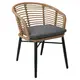 Z.E259,1 SALSA Alu STACK Πολυθρόνα Μαύρη /Wicker Φυσικό 59x46x88cm