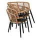 Z.E259,1 SALSA Alu STACK Πολυθρόνα Μαύρη /Wicker Φυσικό 59x46x88cm