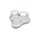 Σετ 3x150ml βαζάκια με δισκάκι πορσελάνης 150ml,για αλάτι-πιπερι-πάπρικα κλπ Σειρά BRILLO, LUKANDA LBR-S4-150