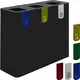 Κάδος Γαλβανιζέ ανακύκλωσης, τριπλός 3x60L, 90x30xΥ80cm, Μαύρος, με 5 ετικέτες PU180F-N