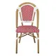 Z.Ε291,2 PARIS Καρέκλα Bistro, Αλουμίνιο Φυσικό, Wicker Άσπρο - Κόκκινο, Στοιβαζόμενη 46x54x88cm