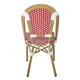 Z.Ε291,2 PARIS Καρέκλα Bistro, Αλουμίνιο Φυσικό, Wicker Άσπρο - Κόκκινο, Στοιβαζόμενη 46x54x88cm