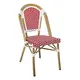 Z.Ε291,2 PARIS Καρέκλα Bistro, Αλουμίνιο Φυσικό, Wicker Άσπρο - Κόκκινο, Στοιβαζόμενη 46x54x88cm