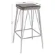 (MinQty) Z.EM779,1 PANTON σκαμπώ bar Μεταλλικό Μαύρο/PU Vintage Grey 43x43x76cm (Τιμή για 2 τεμάχια)