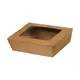 Χάρτινo κουτί Kraft με καπάκι παράθυρο rPet, 1200cc, 18x12xΥ5cm, μιας χρήσης, Intertan (τιμή για 100 τεμάχια) QW1200FSC