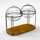 Squillo Μεταλλικό Buffet Stand με 2 Γυάλινα Μπωλ & Καλύμματα Φ23x25h Μαύρο Ματ USR05-2P23-25