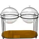 Squillo Μεταλλικό Buffet Stand με 2 Γυάλινα Μπωλ & Καλύμματα Φ23x25h Μαύρο Ματ USR05-2P23-25
