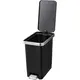Κάδος απορριμμάτων 10L, πλαστικός με pedal 17x31x32h, απαλό κλείσιμο, μαύρος EK6186-10L