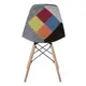 (MinQty) Z.EM123,8W ART Wood Καρέκλα PP, Ύφασμα Patchwork 47x52x84cm (Τιμή για 4 τεμάχια)